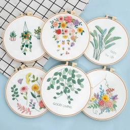 Kit bordado para iniciantes e entusiastas do bordado, inclui paisagem floral, agulhas de rosca, DIY Craft Tool, verão - Image 1