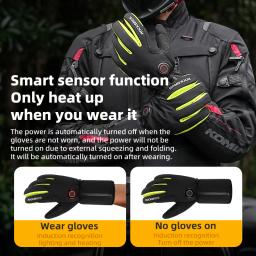 Rockbros luvas de aquecimento quente ciclismo luvas de aquecimento elétrico sensor inteligente inverno térmico esqui luva longa tipo-c carregamento - Image 6