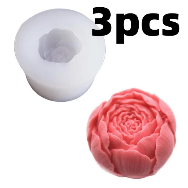 Molde de Silicone Rosa para Gemas, Sabão Floral e Velas Aromáticas - Ideal para Bolo de Gesso
