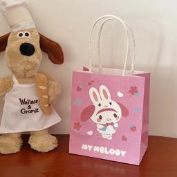 Criativo Dos Desenhos Animados Padrão Kraft Sacolas de Papel, Presentes de Aniversário Infantil, Sanrio, Kuromi, Hello Kitty, Mymelody, Pachacco - Image 6
