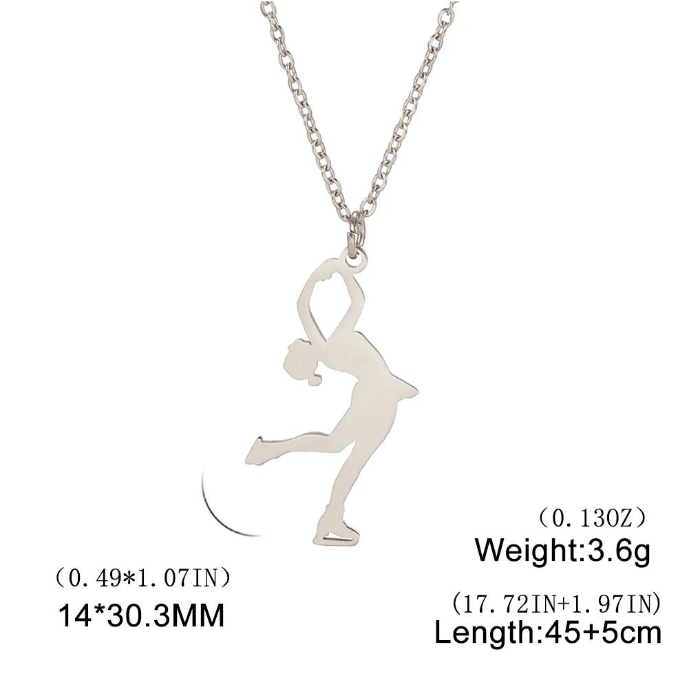 Amaxer patinação artística colares skate atleta patinação no gelo companheiro de equipe fantasia patinação charme gargantilha para jóias femininas - Image 1