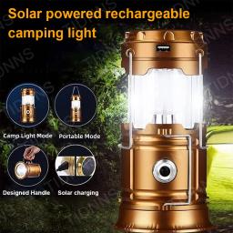 Lanterna de acampamento portátil dobrável LED, leve, impermeável, solar, USB recarregável, lanterna para exterior, emergência em casa - Image 2