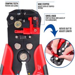 Auto-Ajustando Alicate De Friso Set, Fio Stripper, Ferramentas Terminais, 3 em 1, 260 Peças - Image 4