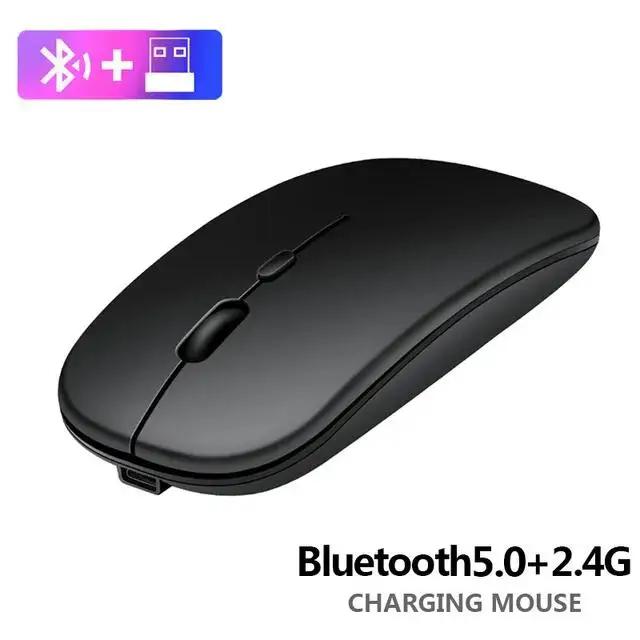 Mouse sem fio Bluetooth, USB Optical, Recarregável, Computador, Laptop, PC, Macbook Gaming, Gamer, Novo, 2.4GHz, 1600DPI