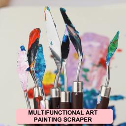 Kit de espátula de aço inoxidável para pintura, guache suprimentos, pintura a óleo faca, artes plásticas, pintura Tool Set, lâminas flexíveis, paleta, 1Pc, 7Pcs - Image 3