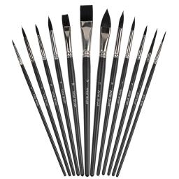 Dainayw artista pincel de pintura conjunto de 12 pincéis de arte para aquarela acrílico gouache lona óleo e pintura tempera para iniciantes - Image 4