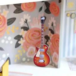 Guitarra Elétrica Miniatura para Mini Music Room, Bonecas De Madeira, Instrumento Musical, Modelo Do Brinquedo - Image 4