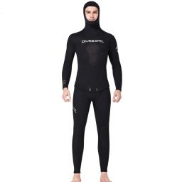 Terno de mergulho Neoprene masculino com chapéu, roupa de corpo inteiro pesca subaquática, Surf Snorkeling, roupa de banho profissional, 1,5mm - Image 2