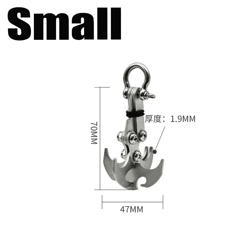 Aço inoxidável Survival Folding Grappling Hook Multifuncional Outdoor Escalada Claw Carabiner Travel Rescue Tool Ferramenta de escalada - Image 1
