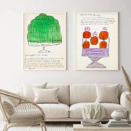Pintura sobre tela com álcool, comida, sobremesa, livro de receitas, pop art, arte, pintura, imagens de parede, café, bar, café, decoração home - Image 3