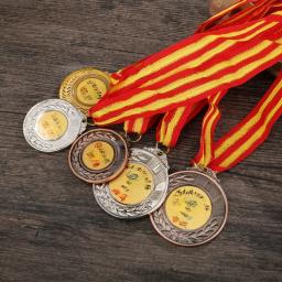 Medalha de Metal de Alto Grau, Ouro, Prata e Bronze, Comemorativa para Eventos Esportivos Escolares Impressão Gratuita - Image 4