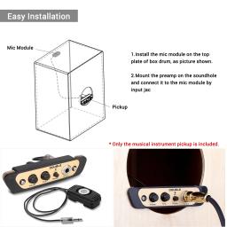 Duplo CJ01L Cajon Box Drum Preamp, instrumento musical, captador com microfone Jack instrumento de percussão, 1/4" - Image 4