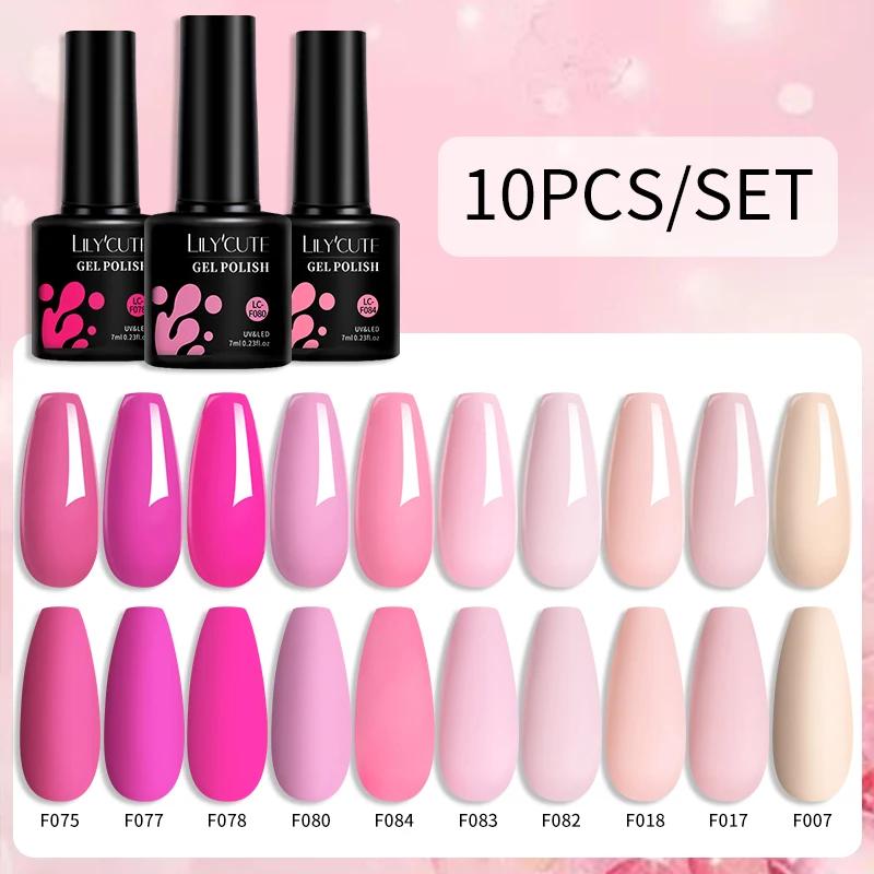 LILYCUTE Magnético Gel Conjunto de Esmalte, Glitter Reflexivo 9D, Vara Magnética Cat, Mergulhe Off Nail Art, Verniz, 10Pcs por Conjunto - Image 1