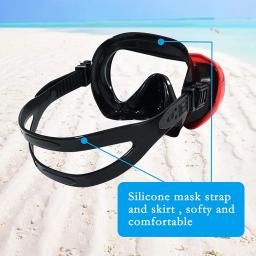 Equipamento de máscara de natação para adultos, lente grande de vidro temperado, óculos de mergulho espelhado, parte superior seca, tubo de snorkling, novo - Image 4