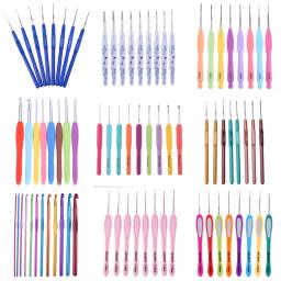 Agulhas de crochê coloridas, 8 peças, liga de alumínio, conjunto de agulhas de costura, crochê, ganchos diy - Image 1