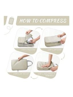 Conjunto de 8 sacos de compressão para viagem saco impermeável, mala de nylon portátil, com bolsa, organizador de bagagem - Image 2