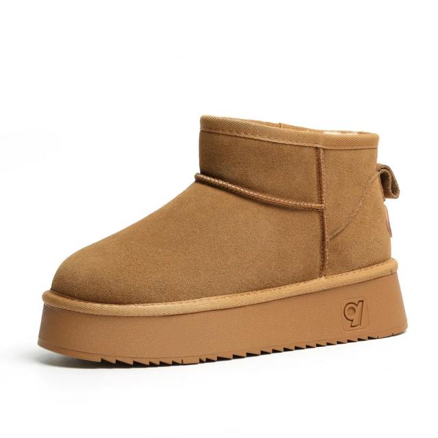 Geunine Botas de Neve de Pele Feminina Tamanho 39