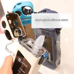 350ml forma quadrada copo de fitness bpa livre pc esporte garrafa água grau alimentício plástico palha copo água portátil ginásio garrafa água ﻿ ﻿ - Image 3