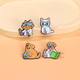 Estetoscópio médico do tubo da agulha do broche do metal, jogo dos primeiros socorros, gato, enfermeira, cão, doutor, animal, paciente, crachá, punk pinos, joia - Image 5