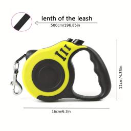 Trela para cães retrátil, guia extensível para cães pequenos e grandes, com freio e bloqueio de um botão, fita de nylon forte, 3m - Image 5