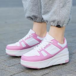 Sapatos de skate para crianças, calçados esportivos casuais, tênis de 4 rodas, botas para meninos e meninas, presente para crianças, moda outono - Image 2
