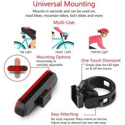 LED Bright Bike Taillight Set, Farol de segurança de ciclismo, Iluminação noturna, Luz dianteira e traseira de bicicleta, USB recarregável - Image 4