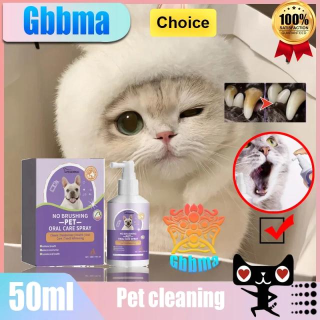 Spray de Limpeza para Dentes de Cães e Gatos - Elimine Tártaro e Mau Hálito com 50ml de Frescor