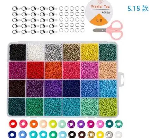 Conjunto de Contas de Sementes Multicoloridas de 2mm para Fazer Jóias e Artesanato DIY