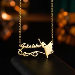 Atoztide-colares personalizados com nome para as mulheres, pingente de aço inoxidável, decoração, flor, moda, jóias, presente, novo - Image 5