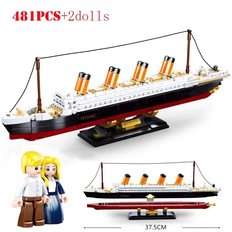 Blocos de construção de navios para crianças, 3D Hobbies Kits, tijolos compatíveis, modelo de cidade, cruzeiro Titanic, barco, brinquedos, RMS, 10294 - Image 1