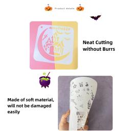 Reutilizáveis Halloween Desenho Aids, Projetos de Arte, Modelos, Estêncil Kit para Pintura em Parede De Madeira, Tecido Rock Sign, DIY, 24Pcs - Image 4