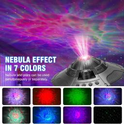Luz De Projeção Da Galáxia Do UFO, Luz Do Céu Estrelado, Planetário De Rotação De 360 °, Luz Da Noite, Luz Da Atmosfera, Quarto D - Image 3