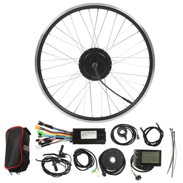 Kit de Conversão para Bicicleta Elétrica 500W 26" Motor Hub Drive Dianteiro LCD S866