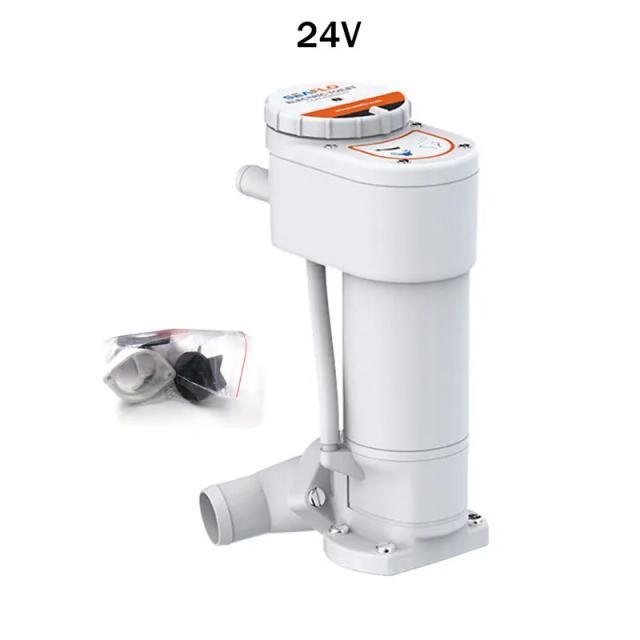 Bomba Elétrica e Manual para Toalete de RV e Barco - 12V e 24V com Acessórios de Montagem