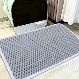 Dupla camada anti-salpicos gato lixo esteira, Gato durável coçar almofada, Pet limpeza WC aprisionando esteira - Image 2