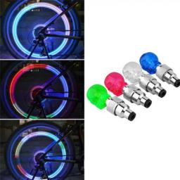 Luz do bocal de bicicleta, pneu de néon, bocal de gás, núcleo da válvula, fulgor, luzes led, ao ar livre, roda - Image 2