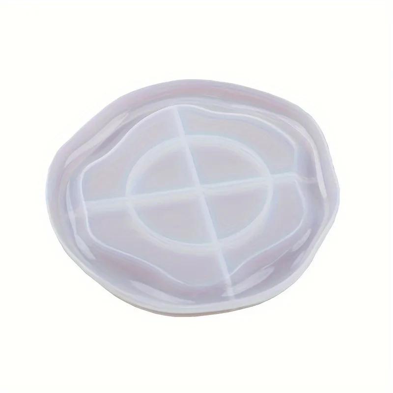 Bandeja Grande Moldes com Borda, Oval e Redonda, Moldes De Silicone para Resina Epóxi, Bandeja Trinket Em Forma De Nuvem, Prato De Jóias - Image 1
