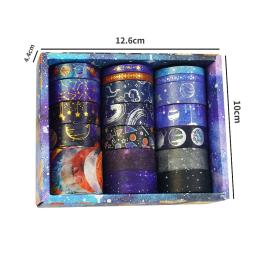 Conjunto de fitas Washi temáticas céu estrelado, diário decorativo e artesanato DIY, 19 rolos - Image 6