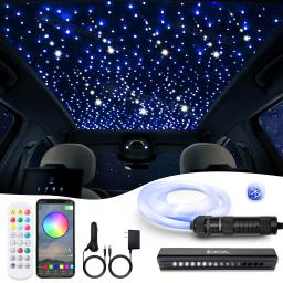 Starry Sky LED Luz De Fibra Óptica, Efeito Estrela Cadente, Luz De Teto Com Bluetooth App, Telhado Do Carro Ou Qualquer Espaço Estreito, RGBW - Image 1