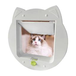 Porta interior intempéries para exercício, 4 Way Locking para gato e cachorro, Porta e janela - Image 1