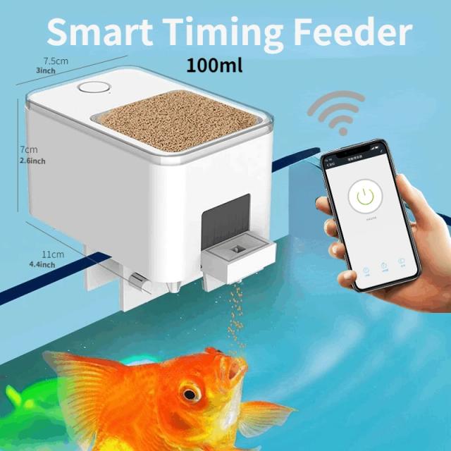 Alimentador Automático Digital para Peixes com Temporizador e LED - Capacidade de 500ml para Aquários e Alimentação de Animais de Estimação