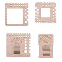 Medidor de agulha de tricô de madeira régua quadrada bobinas de linha de bordado fio para giradores ferramentas de medição de fio suprimentos de costura - Image 5