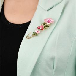 Alfinetes de agulha grandes flores coloridas para mulheres, strass elegante, roupas florais broches, festa de casamento jóias, moda luxo - Image 6