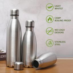 Aço inoxidável portátil Leakproof Cantina Chaleira, Outdoor Camping e Caminhadas Garrafa de Água, Grande capacidade, garrafa potável, 0,75 L, 1 L - Image 1