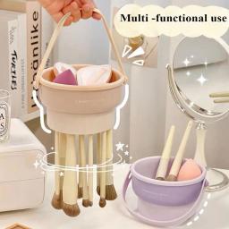 Silicone Escova Cremalheira De Secagem, Cremalheira De Secagem, Lavagem Cosmética, Maquiagem Foundation, Escova Cleaner Basket, Pad Ferramentas De Limpeza, Y0N8 - Image 1