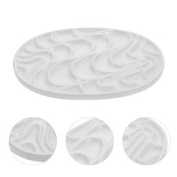 Placa De Misturador De Cores De Porcelana De Imitação, Paleta De Pintura Oval, Mistura De Pigmentos, Paletas De Maquiagem Infantil, Paleta De Onda - Image 5
