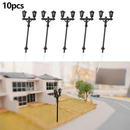 10 pçs modelo trem ho tt escala 1:100 ferroviária led poste de luz 1:87 banco cadeira luz rua 1:50 modelo pessoas artesanato decoração casa - Image 3