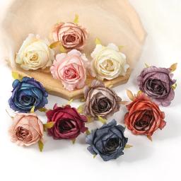Seda artificial rosa flores cabeça, flores falsas macias, grinalda caixa de presente, ofício da noiva, casamento, decoração do casamento, DIY, 3 pcs, 5pcs - Image 4