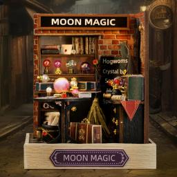 Dollhouse DIY com Luz LED, Magic Moon, Mini Roombox, Casas de Bonecas em Miniatura, Kit Construção com Móveis, Presente de Aniversário - Image 2