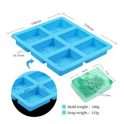 Moldes de sabão de silicone com padrões mistos do laço, perfeito para DIY Retângulo Sabão Making, Home Decor Artesanato, 6 Cavidade - Image 3